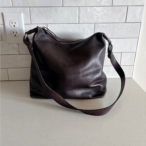 Hidesign Dark Brown Leather hobo  Shoulder Bag purse